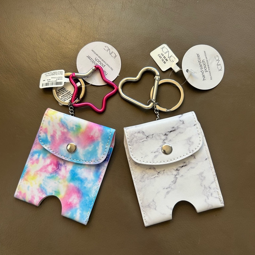 Icing Tie-Dye and Marble Hand Sanitizer Holder with Keychains